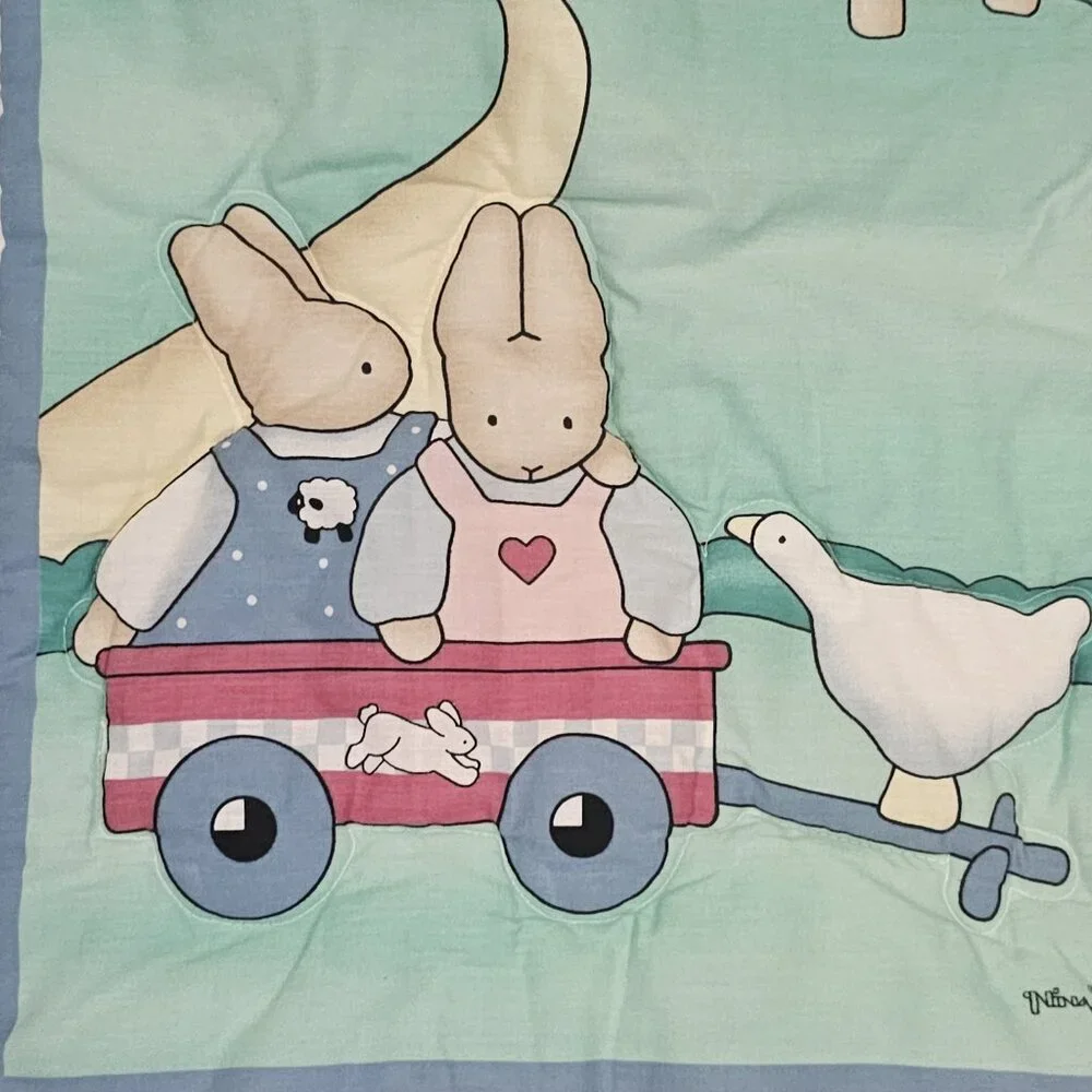 VTG 90s‎ Daisy Kingdom Honey Bunny Crib Comforter Country By Tender Beginnings